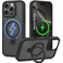 CROWNYX Magnetic Stand Case for iPhone 16 Pro, Shockproof Slim Hybrid TPU Cover with Grip&amp; Ring, Matte   Aegis GripStand Pro Case