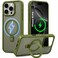 CROWNYX Magnetic Stand Case for iPhone 16 Pro, Shockproof Slim Hybrid TPU Cover with Grip&amp; Ring, Matte   Aegis GripStand Pro Case