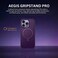 CROWNYX Magnetic Stand Case for iPhone 16 Pro, Shockproof Slim Hybrid TPU Cover with Grip&amp; Ring, Matte   Aegis GripStand Pro Case
