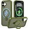 CROWNYX Magnetic Stand Case for iPhone 16, Shockproof Slim Hybrid TPU Cover with Grip &amp; Ring, Matte   Aegis GripStand Pro Case