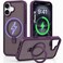 CROWNYX Magnetic Stand Case for iPhone 16, Shockproof Slim Hybrid TPU Cover with Grip &amp; Ring, Matte   Aegis GripStand Pro Case