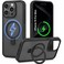 CROWNYX Magnetic Stand Case for iPhone 15 Pro Max, Shockproof Slim Hybrid TPU Cover with Grip &amp; Ring, Matte   Aegis GripStand Pro Case