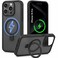 CROWNYX Magnetic Stand Case for iPhone 15 Pro, Shockproof Slim Hybrid TPU Cover with Grip &amp; Ring, Matte   Aegis GripStand Pro Case