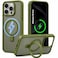 CROWNYX Magnetic Stand Case for iPhone 15 Pro, Shockproof Slim Hybrid TPU Cover with Grip &amp; Ring, Matte   Aegis GripStand Pro Case