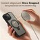 CROWNYX Magnetic Stand Case for iPhone 15, Shockproof Slim Hybrid TPU Cover with Grip &amp; Ring, Matte   Aegis GripStand Pro Case