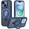 CROWNYX Magnetic Stand Case for iPhone 15, Shockproof Slim Hybrid TPU Cover with Grip &amp; Ring, Matte   Aegis GripStand Pro Case