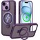 CROWNYX Magnetic Stand Case for iPhone 15, Shockproof Slim Hybrid TPU Cover with Grip &amp; Ring, Matte   Aegis GripStand Pro Case