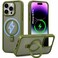 CROWNYX Magnetic Stand Case for iPhone 14 Pro, Shockproof Slim Hybrid TPU Cover with Grip &amp; Ring, Matte   Aegis GripStand Pro Case