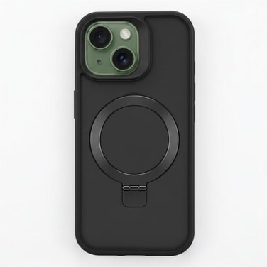 CROWNYX Magnetic Stand Case for iPhone 14 Plus / 15 Plus, Shockproof Slim Hybrid TPU Cover with Grip &amp; Ring, Matte   Aegis GripStand Pro Case