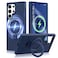 CROWNYX Magnetic Stand Case for Samsung Galaxy S24 Ultra, Shockproof Slim Hybrid TPU Cover with Grip Ring   Aegis GripStand Pro Case