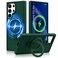 CROWNYX Magnetic Stand Case for Samsung Galaxy S24 Ultra, Shockproof Slim Hybrid TPU Cover with Grip Ring   Aegis GripStand Pro Case