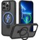 CROWNYX Magnetic Stand Case for iPhone 13 Pro Max, Shockproof Slim Hybrid TPU Cover with Grip &amp; Ring, Matte   Aegis GripStand Pro Case
