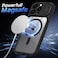 CROWNYX Magnetic Clear Convertible Case for iPhone 15 Pro Max   Matte TPU Bumper with Frosted Transparent PC Back   Camera Lens Protection   Shockproof Slim Cover  Wireless Charging Compatible (Black)