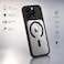 CROWNYX Magnetic Clear Convertible Case for iPhone 15 Pro Max   Matte TPU Bumper with Frosted Transparent PC Back   Camera Lens Protection   Shockproof Slim Cover  Wireless Charging Compatible (Black)