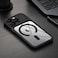 CROWNYX Magnetic Clear Convertible Case for iPhone 15 Pro Max   Matte TPU Bumper with Frosted Transparent PC Back   Camera Lens Protection   Shockproof Slim Cover  Wireless Charging Compatible (Black)