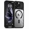 CROWNYX Magnetic Clear Convertible Case for iPhone 15 Pro Max   Matte TPU Bumper with Frosted Transparent PC Back   Camera Lens Protection   Shockproof Slim Cover  Wireless Charging Compatible (Black)