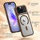 CROWNYX Magnetic Clear Convertible Case for iPhone 15 Pro   Matte TPU Bumper with Frosted Transparent PC Back   Camera Lens Protection   Shockproof Slim Cover   Wireless Charging Compatible (Gold)