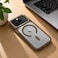 CROWNYX Magnetic Clear Convertible Case for iPhone 15 Pro   Matte TPU Bumper with Frosted Transparent PC Back   Camera Lens Protection   Shockproof Slim Cover   Wireless Charging Compatible (Gold)