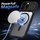 CROWNYX Magnetic Clear Convertible Case for iPhone 15   Matte TPU Bumper with Frosted Transparent PC Back   Camera Lens Protection   Shockproof Slim Cover   Wireless Charging Compatible (Black)