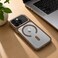 CROWNYX Magnetic Clear Convertible Case for iPhone 15   Matte TPU Bumper with Frosted Transparent PC Back   Camera Lens Protection   Shockproof Slim Cover   Wireless Charging Compatible (Gold)