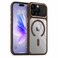 CROWNYX Magnetic Clear Convertible Case for iPhone 15   Matte TPU Bumper with Frosted Transparent PC Back   Camera Lens Protection   Shockproof Slim Cover   Wireless Charging Compatible (Gold)