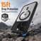 CROWNYX Magnetic Clear Convertible Case for iPhone 14 Plus / 15Plus  Matte TPU Bumper with Frosted Transparent PC Back Camera Lens Protection Shockproof Slim Cover Wireless Charging Compatible-Black