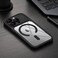CROWNYX Magnetic Clear Convertible Case for iPhone 14 Plus / 15Plus  Matte TPU Bumper with Frosted Transparent PC Back Camera Lens Protection Shockproof Slim Cover Wireless Charging Compatible-Black