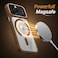 CROWNYX Magnetic Clear Convertible Case for iPhone 14 Plus / 15 Plus Matte TPU Bumper with Frosted Transparent PC Back Camera Lens Protection Shockproof Slim Cover  Wireless Charging Compatible - Gold