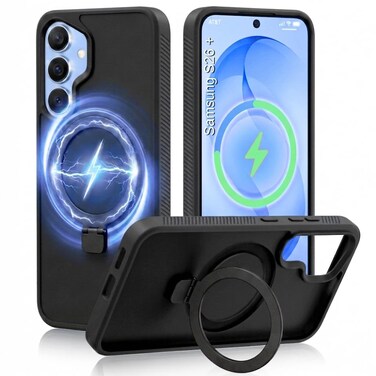 CROWNYX Magnetic Stand Case for Samsung Galaxy S26 Plus, Shockproof Slim Hybrid TPU Cover with Grip Ring, 6.7 Inch   Aegis GripStand Pro Case