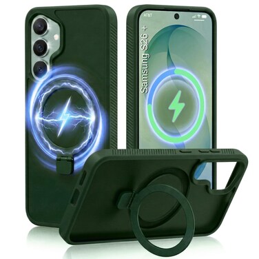 CROWNYX Magnetic Stand Case for Samsung Galaxy S26 Plus, Shockproof Slim Hybrid TPU Cover with Grip Ring, 6.7 Inch   Aegis GripStand Pro Case