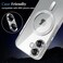 CROWNYX Camera Lens Protector for iPhone 17, Full Coverage 9H Tempered Glass Ring Cover, Matte Metal Plate, Case Friendly, 1-Pack (Silver)