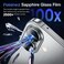 CROWNYX Camera Lens Protector for iPhone 17, Full Coverage 9H Tempered Glass Ring Cover, Matte Metal Plate, Case Friendly, 1-Pack (Silver)