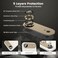 CROWNYX Camera Lens Protector for iPhone 17 Air, Full Coverage 9H Tempered Glass Ring Cover, Matte Metal Plate, Case Friendly, 1-Pack (Gold)