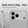 CROWNYX Camera Lens Protector for iPhone 17 Pro, Full Coverage 9H Tempered Glass Ring Cover, Matte Metal Plate, Case Friendly, 1-Pack (Silver)