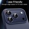 CROWNYX Camera Lens Protector for iPhone 17 Pro, Full Coverage 9H Tempered Glass Ring Cover, Matte Metal Plate, Case Friendly, 1-Pack (Blue)