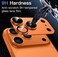 CROWNYX Camera Lens Protector for iPhone 17 Pro, Full Coverage 9H Tempered Glass Ring Cover, Matte Metal Plate, Case Friendly, 1-Pack (Orange)