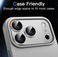 CROWNYX Camera Lens Protector for iPhone 17 Pro Max, Full Coverage 9H Tempered Glass Ring Cover, Matte Metal Plate, Case Friendly, 1-Pack (Silver)