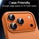 CROWNYX Camera Lens Protector for iPhone 17 Pro Max, Full Coverage 9H Tempered Glass Ring Cover, Matte Metal Plate, Case Friendly, 1-Pack (Orange)