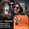 CROWNYX Camera Lens Protector for iPhone 17 Pro Max, Full Coverage 9H Tempered Glass Ring Cover, Matte Metal Plate, Case Friendly, 1-Pack (Orange)