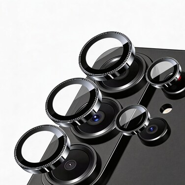 CROWNYX 3D Camera Lens Protector for Samsung S25, Individual 9H Tempered Glass Camera Lens Covers, Case Friendly, HD Clear, Anti-Scratch, Anti-Fingerprint, Bubble-Free, Night Shooting Compatible