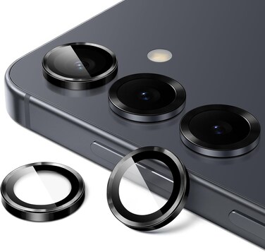CROWNYX 3D Camera Lens Protector for Samsung S25 Plus, Individual 9H Tempered Glass Camera Lens Covers, Case Friendly, HD Clear, Anti-Scratch, Anti-Fingerprint, Bubble-Free, Night Shooting Compatible