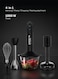 Polaris PHB 1017GL: 1000W SilentPRO, 4-in-1 (blender, chopper, mixer, puree), 0.7L BPA-free cup, titanium 4-blade, 0.8L chopper, 25 speeds + turbo, 3-yr warranty.