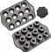 Non-Stick Carbon Steel Muffin Pan - Pair Of Cupcake Cookie Sheet Pan Style For Baking, Muffin Pans W/ 12 Cups Cupcake Baking Tray (Black)