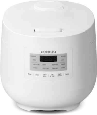 CUCKOO 6-Cup Micom Rice Cooker and Warmer Steamer basket 11 Operating Modes&amp; More Nonstick Inner Pot Made in Korea Small Rice Cooker Multi Cooker White - CR-0641F