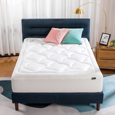 Zinus Cloud Memory Foam Mattress  Queen Size Pressure Relieving Comfort    Fiberglass-Free OEKO-TEX® CertiPUR-US® Certified   Mattress in a Box   White (200L × 160W × 30H CM