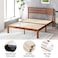 Zinus Leah Bamboo   King Platform Bed Frame   Slatted Headboard   Wooden Slat Support   No Box Spring Required    Easy Assembly   200L × 180W CM