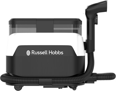 Russell Hobbs powerful 1650W Spot Vacuum Cleaner, Steam &amp; Vacuum with 1.25L Water Tank, Digital Touchscreen, Cleaning Solution Included, Black - W08