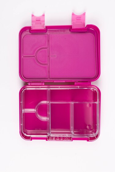 Cocobee-Bento Lunch Box, Bpa Free, Microwave Safe Removable Tray, 6 Adjustable Compartments, Leakproof, Lightweight, 22X15.5X5Cm, 1L, 3 Years+ - Dark Pink
