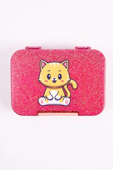 Cocobee Kitten Bento Lunch Box  &ndash; 6 Compartments, Leakproof, Microwave Safe, Lightweight &ndash; 1L &ndash; Age 3+(Pink Color)