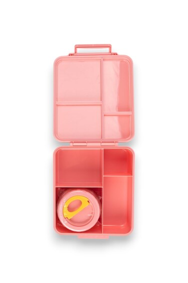 Cocobee Cherry Tritan Bento Lunch Box With Food Jar, 4 Compartments, Bpa Free, Leakproof, Microwave Safe, 1.87L &ndash; Pink